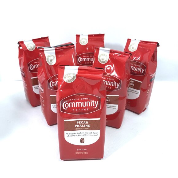 Community Coffee Pecan Praline Six 12 oz Bags - Picture 1 of 7